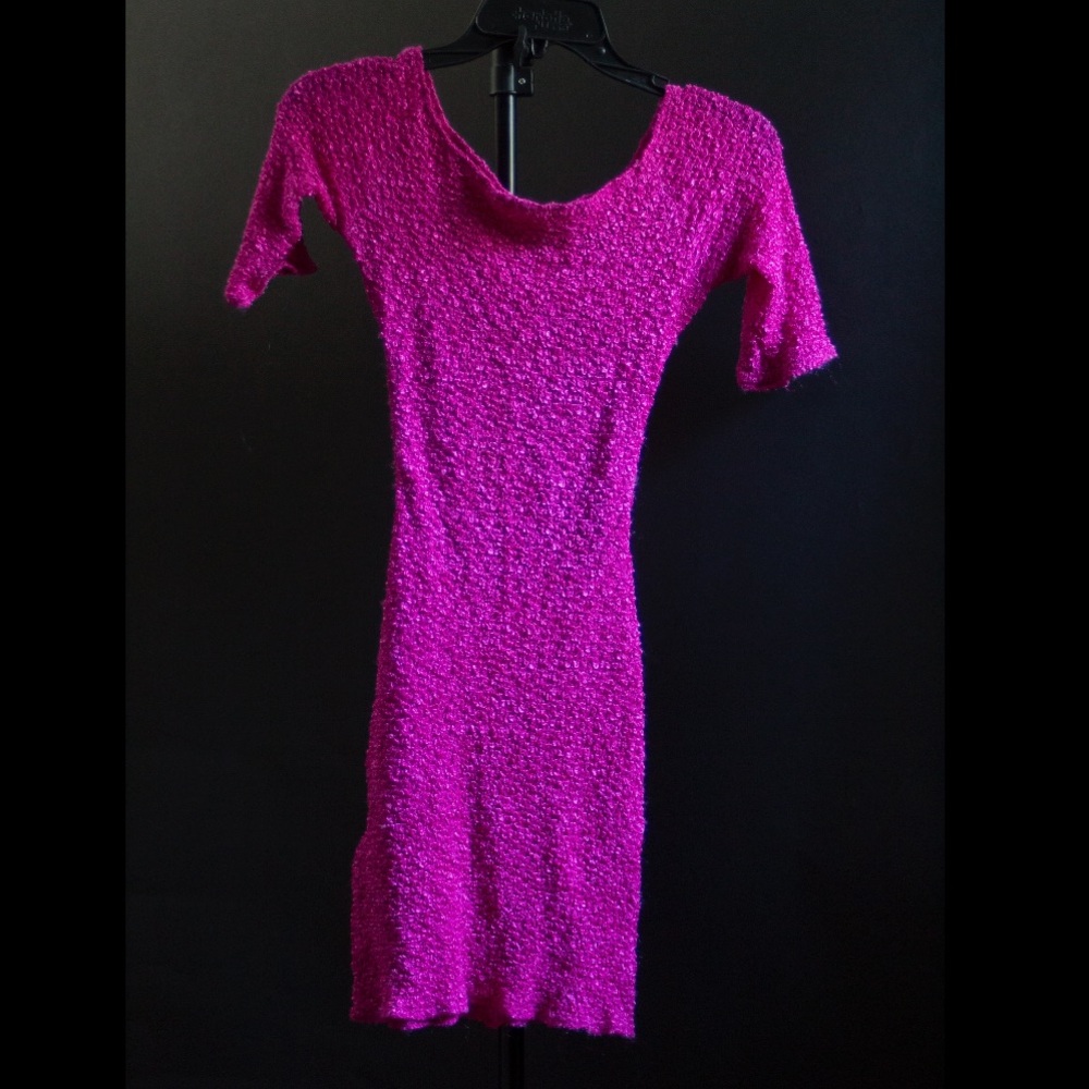 Hot pink popcorn style dress